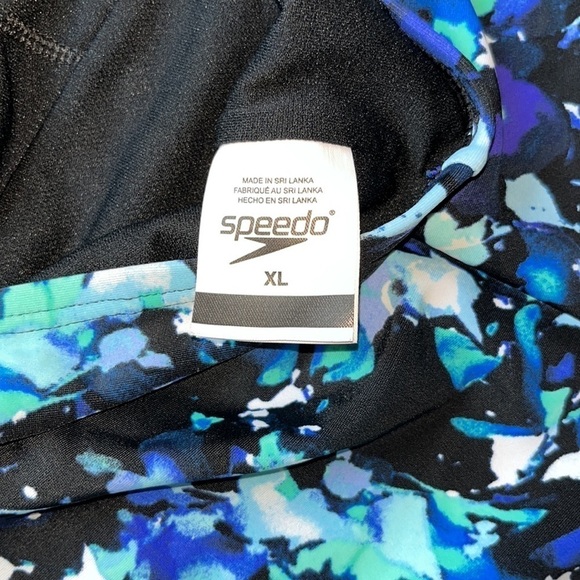 SPEEDO Blue, Purple and Green Floral Halter St Swimsuit size XL SUMMER SALE $ 20 - Picture 4 of 6